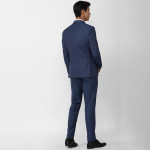 Men Piece Navy Blue Slim-Fit Single-Breasted Formal Suit